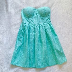 Strapless Teal Summer Dress